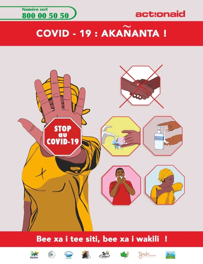 ActionAid et ses partenaires s'engagent dans la lutte contre le #COVID19 en sensibilisant les communautés afin de prendre en compte les recommandations des spécialistes de la santé pour barrer la route à la propagation de cette pandémie…. @ActionAid @Activistasen @aprovag