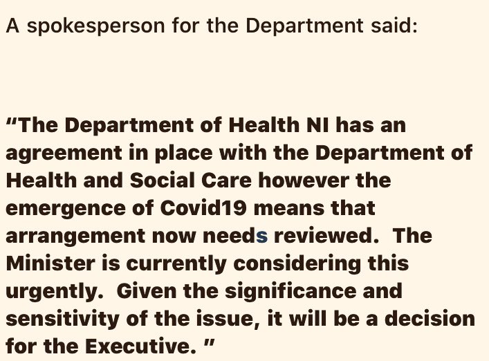 New response from the  @healthdpt which means now I will contact The Executive Office  @niexecutive