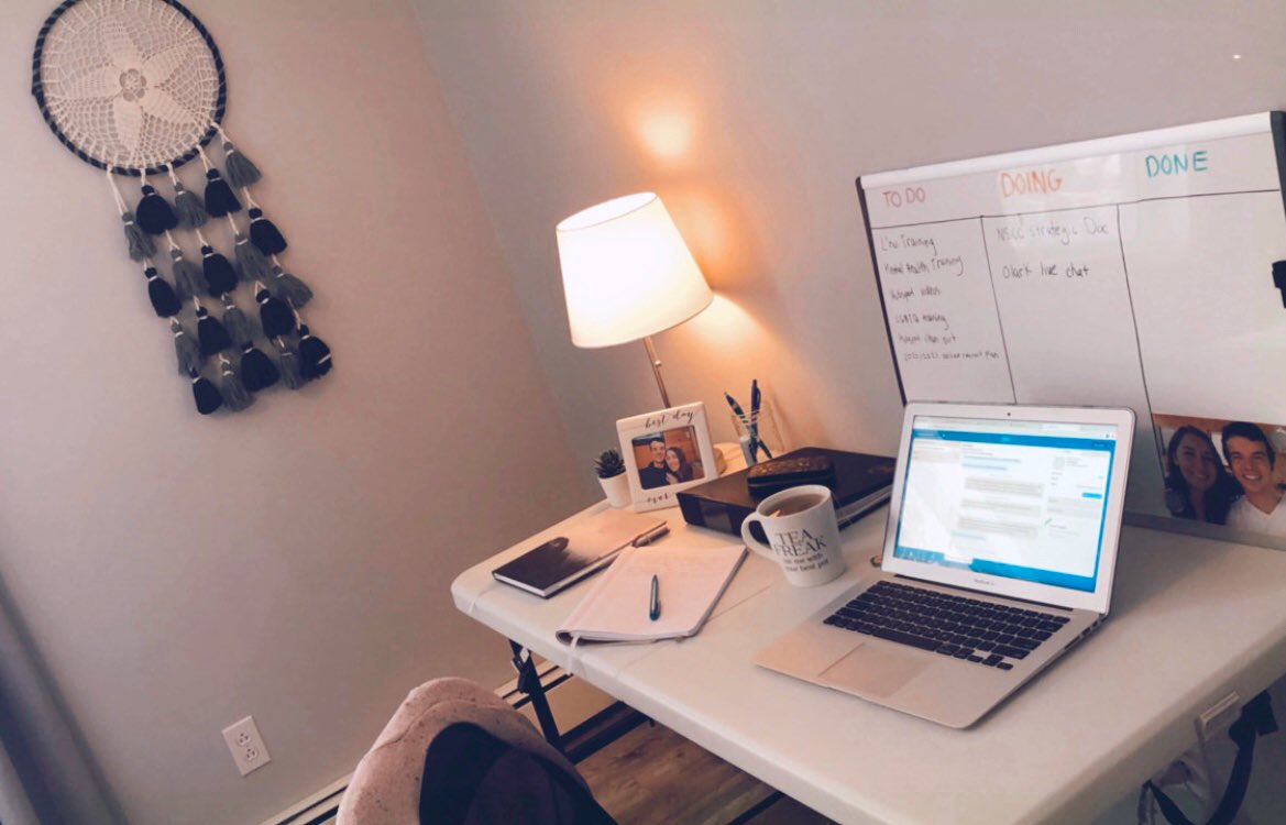 Allison_CBU's tweet photo. Finally caved in and set up a makeshift home office in our guest bedroom (the kitchen table just wasnβt cutting it).
Implementing some of my #LeanAgility training with a visual to-do list to help me in my #WFH efforts.
Happy Tuesday everyone!
Letβs make it a good one. βοΈ https://t.co/YBqzytu5gS