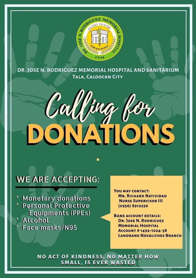 frayfrayc13's tweet photo. The health workers/hospital staff in our hospital need supplies lalo na PPEs. They’re one of the hospitals na assigned to handle CoVid-19 cases exclusively. Please donate if you have the means.

Dati leprosy yung nilagay rito and I’m sure kakayanin din ng mga taga Tala ang CoVid. https://t.co/ZSzDid07tw
