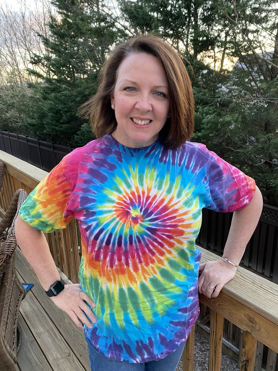 BaslStephanie's tweet photo. Tie Dye Tuesday- Different people make our community better!  Autism Awareness Spirit Week! #RRMSTogetherWe https://t.co/A8CmyqUJgM