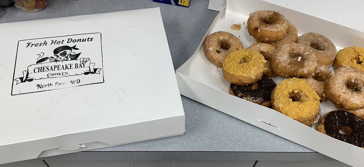 Special shout out to Chesapeake Bay Coffee Co for feeding <a href="/CecilCountyDES/">CecilCountyDES</a> these delicious donuts today!!
Everyone in the Emergency Operations Center is enjoying your fabulous delicacies!!! Thank you! #COVID19 
 <a href="/CecilCoGov/">Cecil County Government</a>