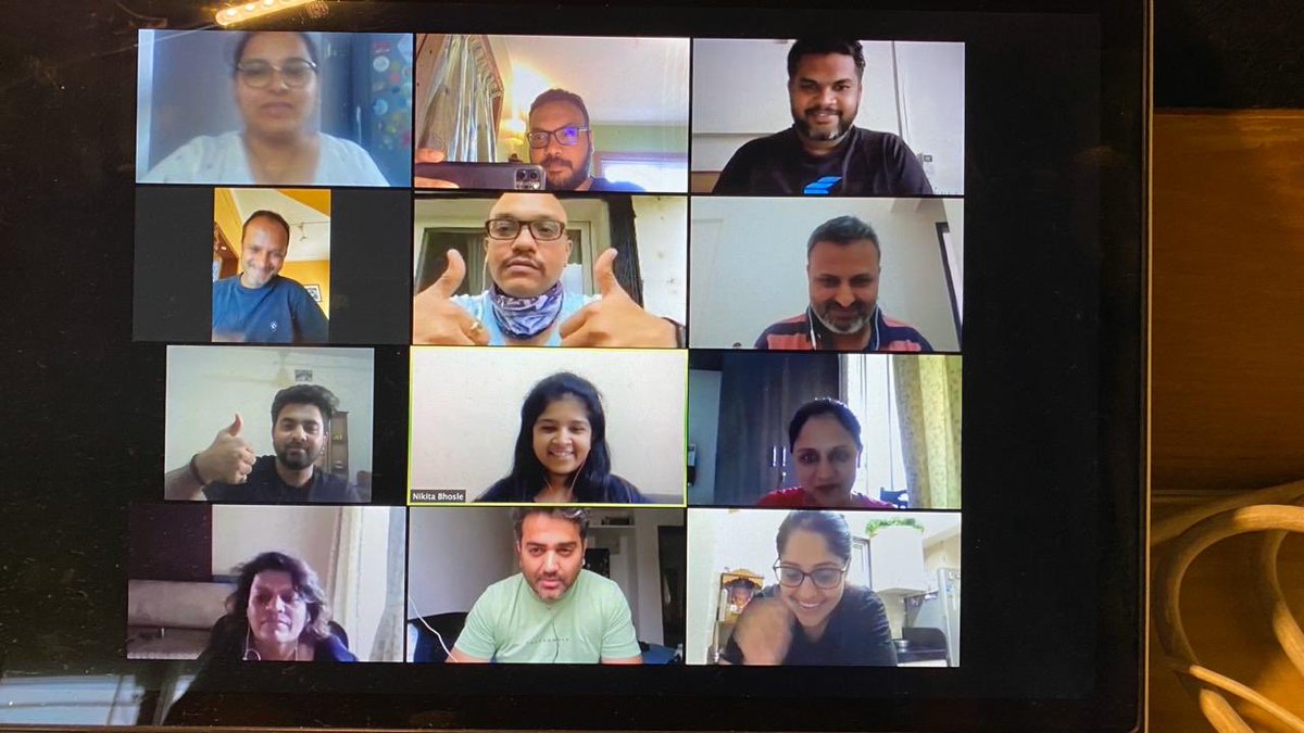 Rockscratcher's tweet photo. I guess I know why its called Zoom calls, you actually have ‘zoom’ the screen shot to know who all were on the call 🙈 https://t.co/ObqZYYHPVL