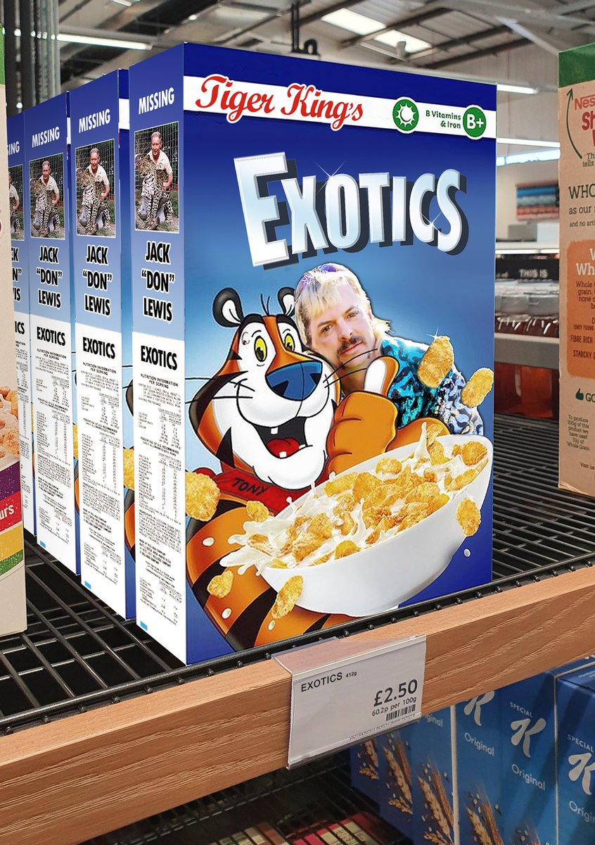 MarkChipBell's tweet photo. Just popped into #MarksAndSpencer to grab some food. How could I not pick up a box of these?! #TigerKing #JoeExotic #CaroleBaskinKilledHerHusband https://t.co/RIJ0TDcrBG