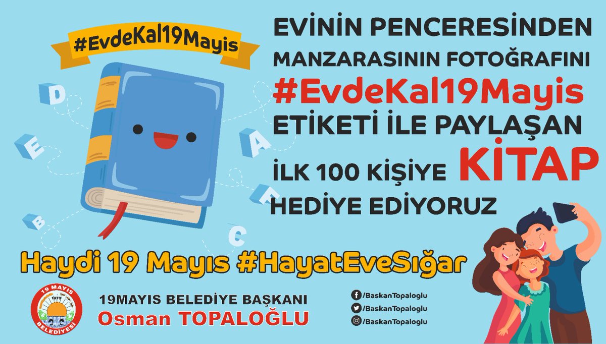 Haydi 19 Mayıs #HayatEveSığar 
Evinizin penceresinden manzaranızın fotoğrafını #EvdeKal19Mayis etiketi ile paylaşan ilk 100 kişiye kitap hediye ediyoruz. 
* Bu gönderiyi Beğeni ve Retweet etmeyi unutmayın !
#EvdeKal
#EvdeKalTürkiye