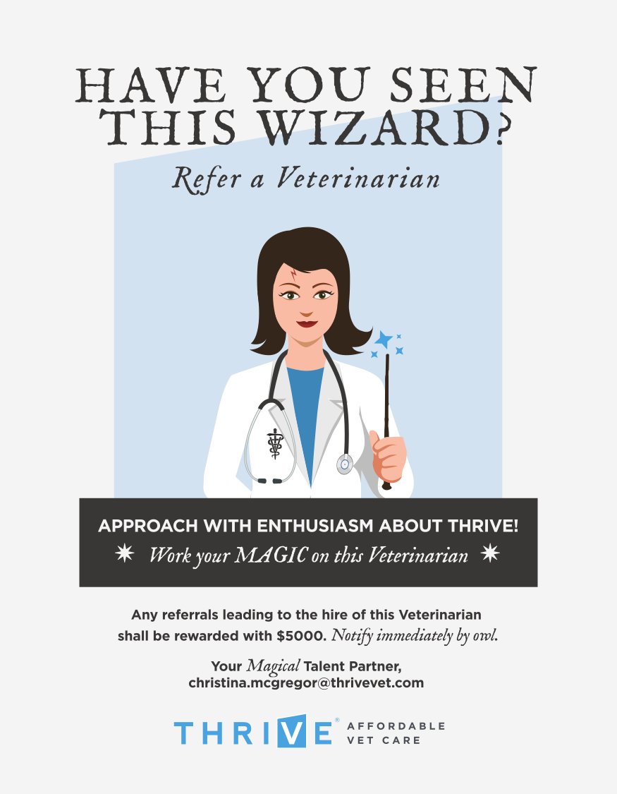 Thrive_petcare's tweet photo. ***Calling All Witches &amp; Wizards***
(In Muggle Words: Refer a Veterinarian in Cleveland, OH or Queen Creek, AZ and you will get $5,000 if they are hired! https://t.co/TGjYriB5EM

#veterinarian #veterinarians #veterinarymedicine https://t.co/TnZlj4Xl5P