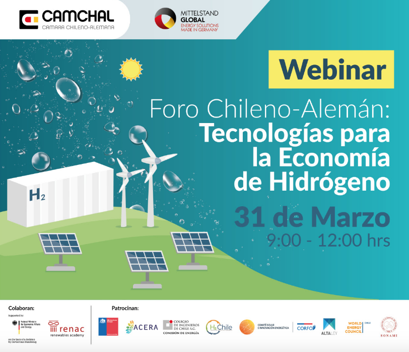 RiegoyDrenaje's tweet image. Estamos conectados y presentes en esta buena iniciativa de @CAMCHAL Foro 🇨🇱-🇩🇪 Tecnologías para la Economía de Hidrógeno. Felicitaciones y muchas gracias por la invitación.