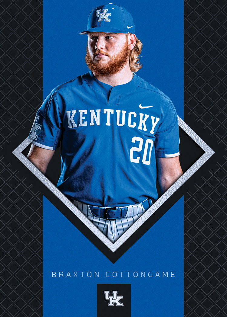 UKBaseball's tweet photo. Wildcats Trading Cards: So. LHP Braxton Cottongame 

#WeAreUK | @BCottongame https://t.co/7fKobw8EGD