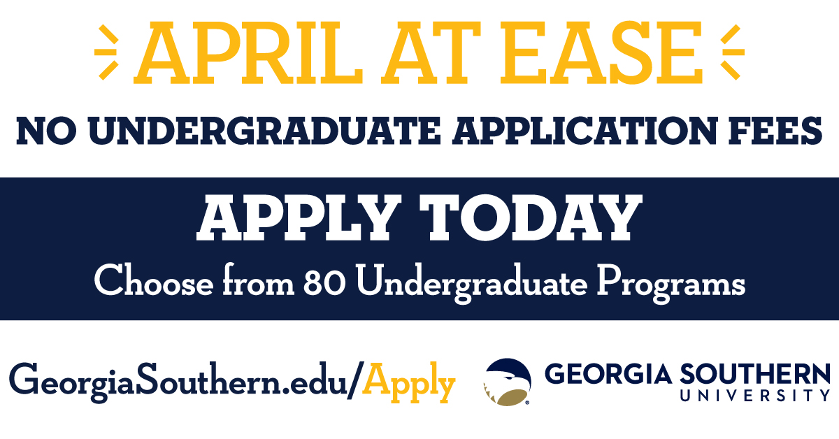 There’s no better time to submit your application for admission to #GeorgiaSouthern ! All application fees have been waived through April 30, 2020. #feewaiver #EagleNation #IAmGeorgiaSouthern 
Click to Apply today: georgiasouthern.com/apply