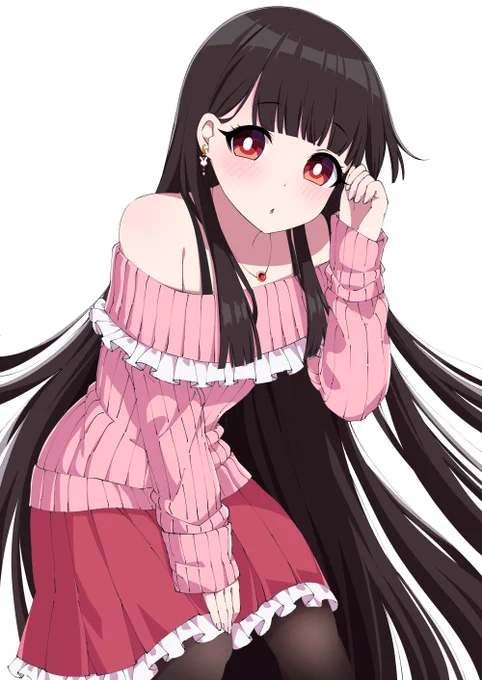 1年前くらいに描いてた洋服輝夜ちゃんのリメイクです?
春っぽい? 