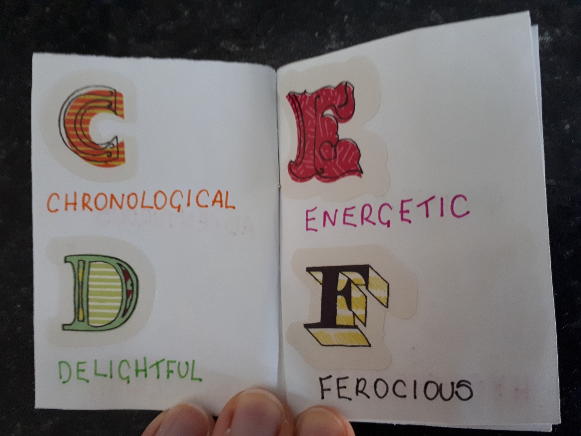 AANLiteracy's tweet photo. The activity for Book &amp; Creative Writing Club students this week: create your own miniature book, courtesy of The British Library https://t.co/qPd5GbToVY Here’s my effort, based on our Creative Writing Club warm-up, The Alphabet Game! #DiscoveringChildrensBooks https://t.co/EcqkWFa7pO