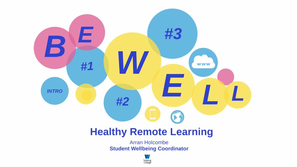 WokingCollege's tweet photo. Watch this Healthy Remote Learning video. A presentation by Arran Holcombe, our Student Wellbeing Coordinator @ Woking College. To promote health and wellbeing, working from home. Available on our home page too. https://t.co/JdvSjq6MtL

https://t.co/j9GLQ07Psi https://t.co/fMJPu4xZ9z