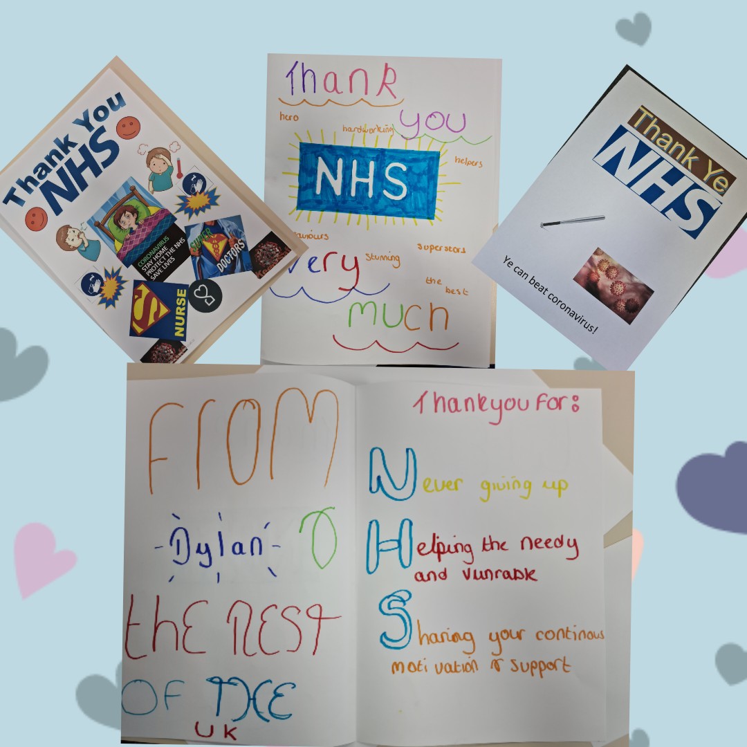 MissBrucePE's tweet photo. A Huge Thank you from the pupils at St Edmunds Catholic School to...NHS nurses, doctors, carers and everyone working behind the scenes we are think of you all @StEdsPortsmouth @NHS @QAHospitalNews https://t.co/z7y3ggT9ga