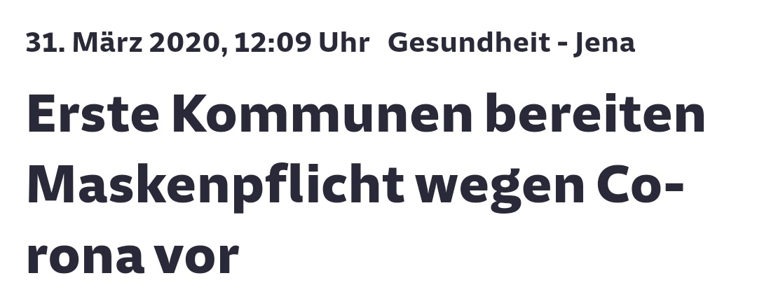 20.02.2020: »Das neue Coronavirus lenkt fast alle Aufmerksamkeit auf sich. In Deutschland aber ist ein anderes Virus weit aktiver und gefährlicher.« 01.03.2020: »Jede normale Grippewelle treffe mehr Menschen, hat es lange geheißen. Damit konnte man sich beruhigen.«