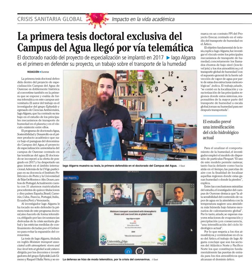 CIM_Uvigo's tweet photo. Esta corentena non nos para! Iago Algarra #EPhysLab defendeu por videoconferencia a primeira tese de doutoramento do Campus da Auga do Campus de Ourense @uvigo. 🌬💦
Non te perdas os detalles da súa investigación! 👉 https://t.co/EPhcawIjvH https://t.co/guSsaL3xa2
