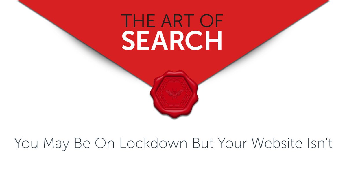 SEO is the perfect lockdown marketing strategy.
SEO is the art of sending your website out to work.
theartofsearch.co.uk/blog.php?pg=62
Read the blog. Download the book. Mount a comeback.
You may be on #lockdown but your website isn't. #seo #seoStrategy #theartofsearch