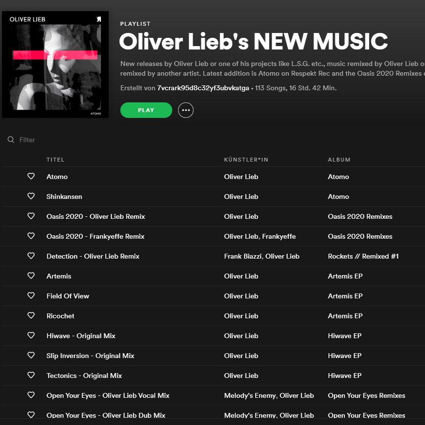 On Spotify I made a playlist with my new music from the past years starting with the Epsilon Eridani EP on <a href="/BedrockRecords/">Bedrock Records</a> and up to the latest Atomo on <a href="/RespektRecords/">Respekt Recordings</a> . 113 songs. 16 hours 42 minutes :) 
open.spotify.com/playlist/1CWCv…
#techno #Playlist #StayAtHome #StaySafe