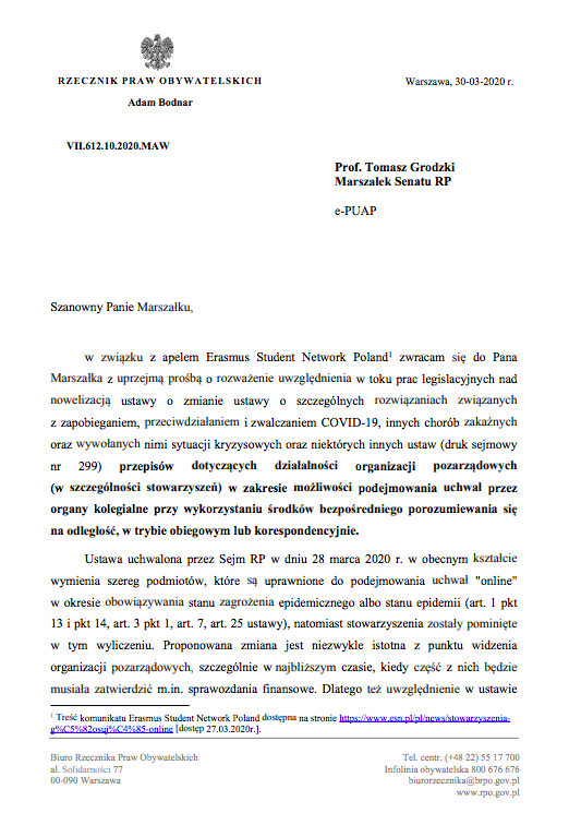 ESNpoland's tweet photo. #NGOsvoteONLINE #RPO
88 tys. NGOs w Polsce czeka na przyjęcie przez Sejm poprawki @PolskiSenat @Adbodnar  o głosowaniach online. Ta zmiana jest niezbędna do prawidłowego funkcjonowania stowarzyszeń. 
@KancelariaSejmu @pisorgpl @Platforma_org @__Lewica  @nowePSL @KONFEDERACJA_ https://t.co/wnzVAhTE9T