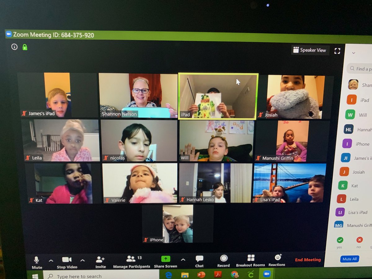d202schools's tweet photo. #WesmereElementarySchool first-grade teacher Shannon Nelson hosts a virtual pajama bedtime story session with her class on Friday, March 27, 2020. #202proud @ilprincipals @ISBEnews https://t.co/mlqslGjFwX