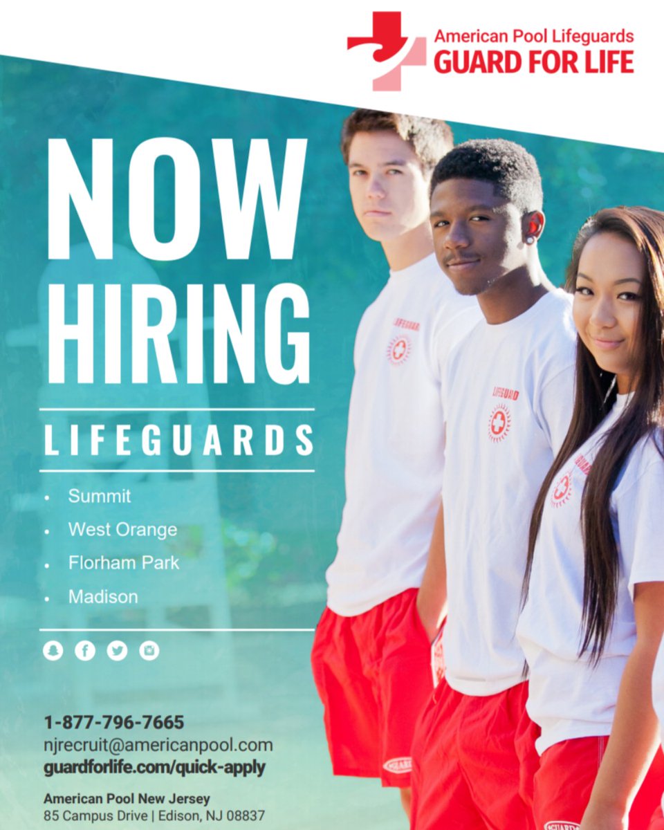 UCNJCareer's tweet photo. The pools are not opened yet, but American Pool Lifeguards is actively recruiting Lifeguards for the upcoming season! You can fill out the application to apply here: https://t.co/NFoJUsqwtR #hiring #lifeguard #summerjobs #pool #njjobs #UCCworks #activelyrecruiting #guardforlife https://t.co/cqOX7NYZ8l