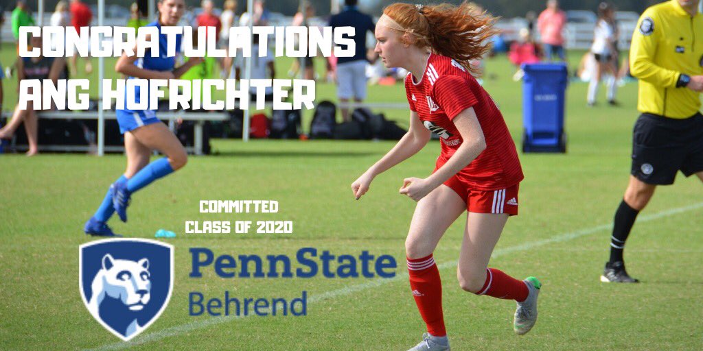 BeadlingSoccer's tweet photo. Congratulations to Ang Hofrichter from Beadling Rush 02 girls on her commitment to join Penn State Behrend Women’s Soccer Class of 2020! #beadlingincollege https://t.co/Qv14qUSDe4
