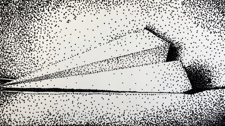 MrsJLSWart's tweet photo. Foundations of Drawing pointillism paper airplanes!  These kids hit a home run with the first project finished independently in online learning!  Way to go Titans!! https://t.co/Y45mWwXVnA