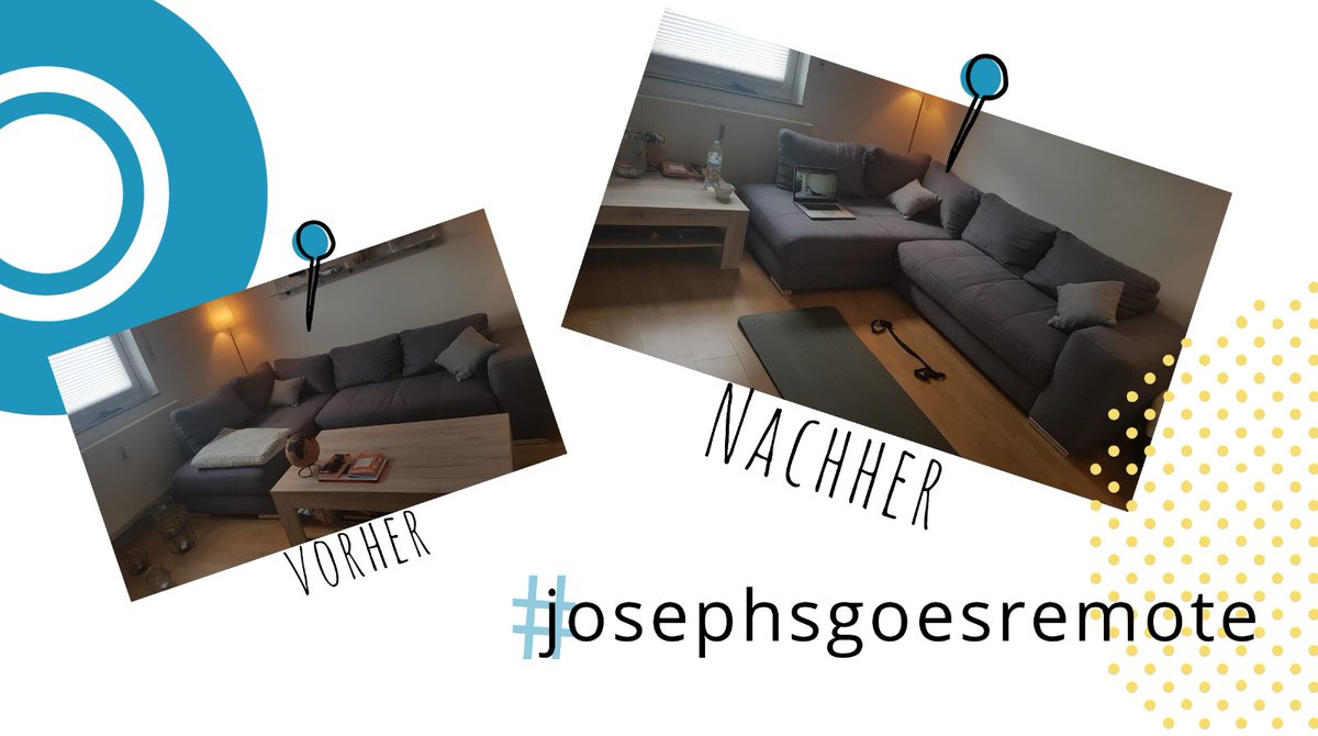 JOSEPHS_LAB's tweet photo. Hallo aus dem Homeoffice 👋🏼
Momentan transformiert sich mein Wohnzimmer in der Pause zum Yogastudio🧘🏽♀️und abends zum Kino 📽️
Wie ist es bei euch? Jenny 🤗#stayathomechallenge #josephsgoesremote #homeofficelive #innovation #behindinnovation #innovativeideas #innovatorsmindset https://t.co/mYR2fdZbdV