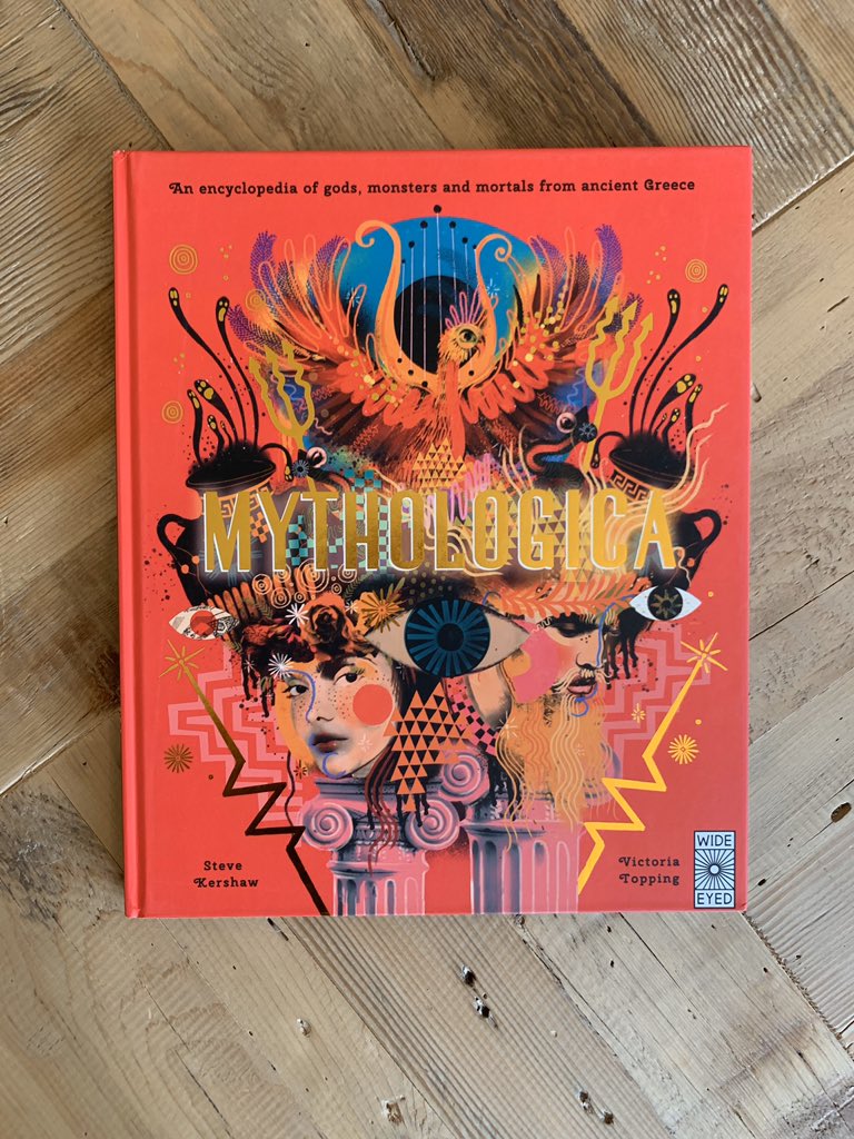  #ActualFactuals  #BookOfTheDay Day 3: Read about the Gods, Goddesses, monsters, and mortals of Greek Mythology in MYTHOLOGICA by Dr Stephen Kershaw, with striking artwork by  @VictoriaTopping. I mean LOOK at it!