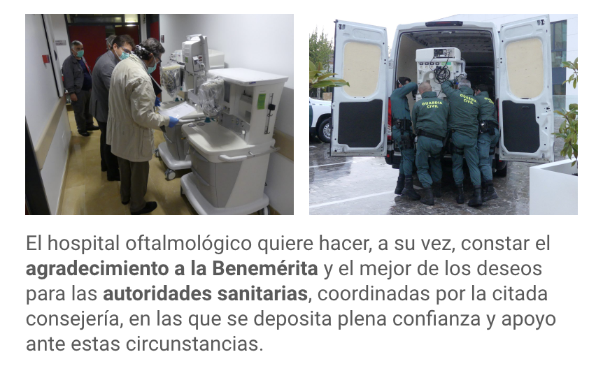 El Hospital @laarruzafa hace entrega de dos equipos respiradores para combatir el #coronavirus en #Andalucia . Gracias a la <a href="/guardiacivil/">Guardia Civil</a> por su labor, a todas las fuerzas de seguridad y a la autoridades sanitarias. Confiamos en que puedan servir de ayuda.
hospitalarruzafa.com/el-hospital-la…