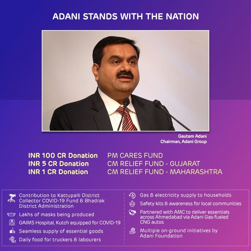 7DTiwari's tweet photo. An effort to support Government of India in tackling #Covid19India #Gratitude#Adani# https://t.co/HuR9NOtu7f