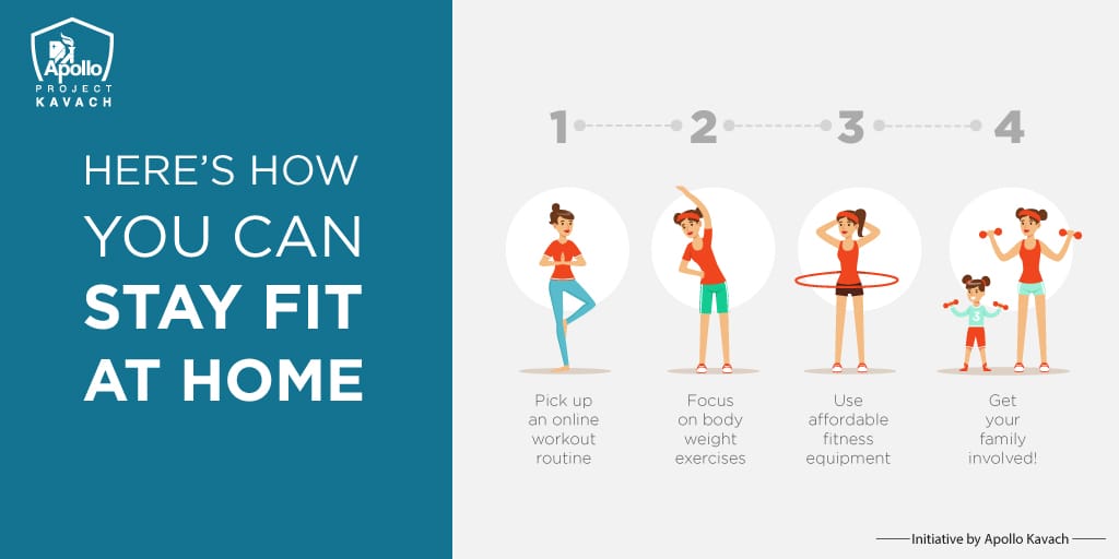 AskApollo's tweet photo. Staying fit while you’re at home is a task that that seems bigger than it is. Follow these simple steps to have fun while getting fit!

To know more, visit https://t.co/gRKrgNna4x

#BreakCorona #SocialDistancing #Covid19 #Coronavirus https://t.co/DtRjzafxeU
