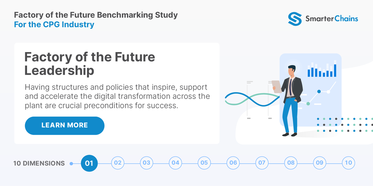 smarterchains's tweet photo. One of the most important dimensions among the 10 #FactoryoftheFuture Dimensions is #Leadership

Early access  to our #Study to see how other #cpg players are performing: https://t.co/9hEsA9dBPe or discover your capabilities: https://t.co/3m5kryukKJ

#Industry40 #manufacturing https://t.co/KQ88aWVXr4