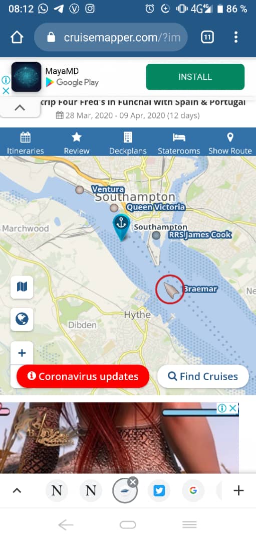 JuantonioFdez's tweet photo. No lo hemos olvidado. El Crucero #Breamar ya muy cerca d las costas británicas en Southampton. #CubaPorLaSalud #CubaSalva https://t.co/R13VNmpeT3