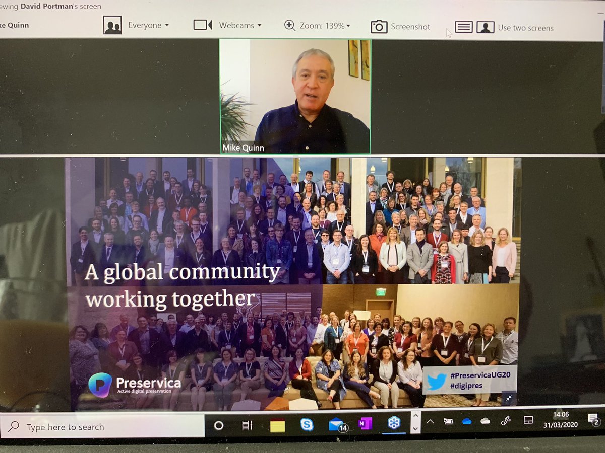 This year’s <a href="/Preservica/">Preservica</a> User Group has started online. 250+ attendees from 180+ organisations. See group photos from last year’s Oxford, UK and US. Sadly all gathering remotely but that hasn’t stopped us. On-line &amp; ready to go! 
 #PreservicaUG20 #DigitalPreservation