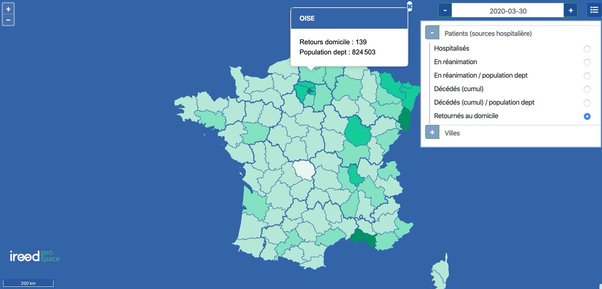 businessimmo's tweet photo. #Coronavirus #COVID19 - Suivez l'évolution de l'épidémie, jour après jour, région par région grâce à @iread_geospace ➡ https://t.co/3xgPTib8np https://t.co/XSrZLvWZQ0