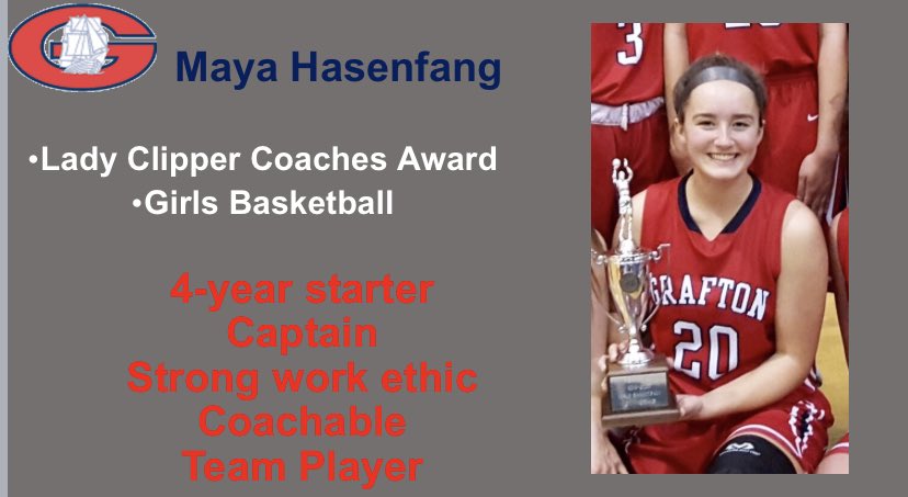 GHSAD's tweet photo. Congratulations to Maya for the Lady Clipper Coaches Award! https://t.co/63bhd92OEM