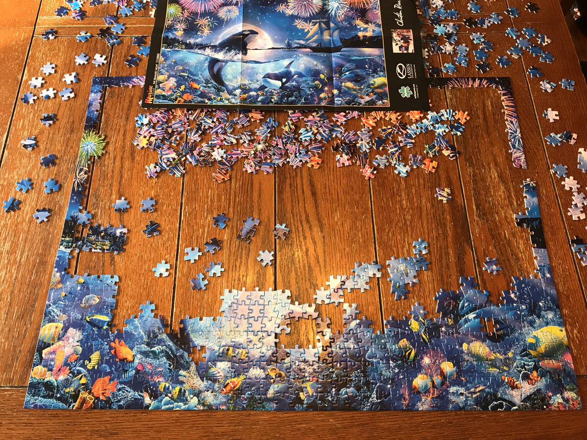 DerekKXLY's tweet photo. π§© I think I may have #puzzle soreness, folks. I spent nearly 5 hours working on this bad boy yesterday (this pic was taken about halfway through). And now, my back and shoulder muscles are killing me! #puzzleproblems #oldmanproblems https://t.co/CSAbjrDA6C