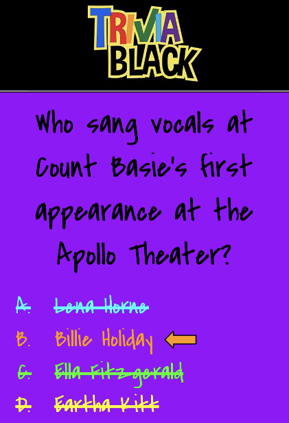 triviablack's tweet photo. Here are the answers to yesterday's live #TriviaBlack poll about #CountBasie @ApolloTheater @BillieHolidayHQ
#JazzAppreciationMonth
#NationalPoetryMonth
#QuarantineActivities
#QuarantineAndChill
#StayHome https://t.co/OEay3CJTez