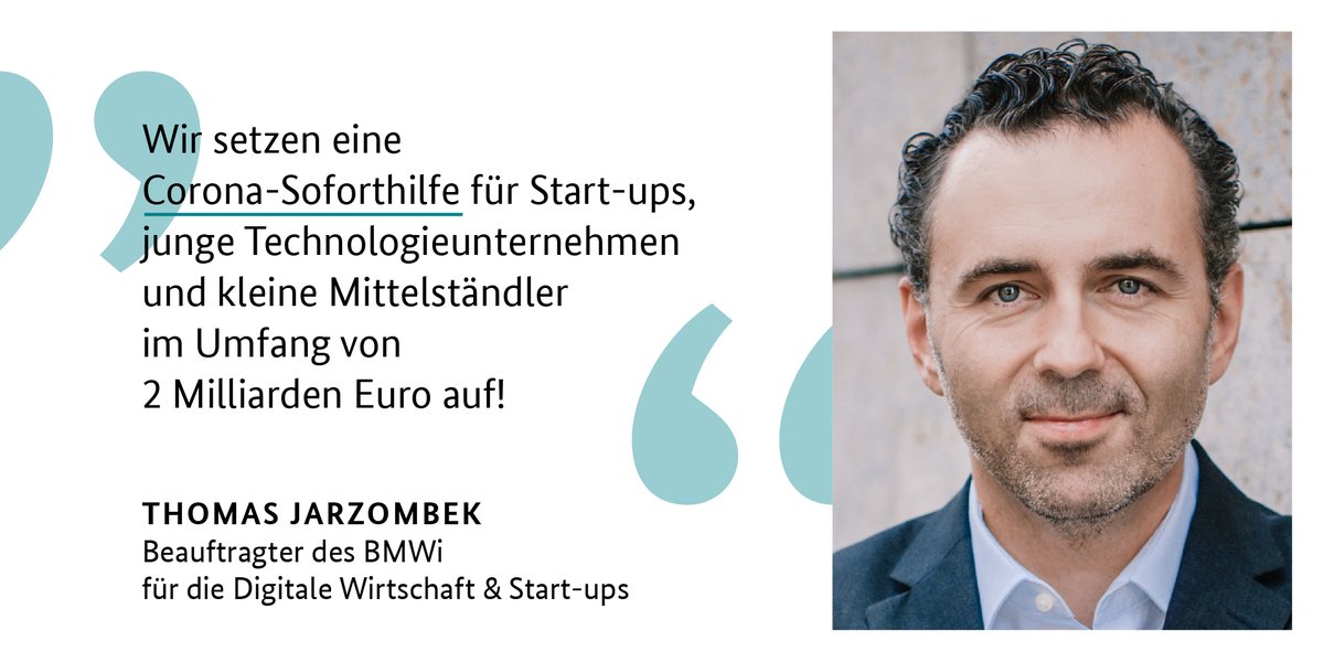 BMWE_'s tweet photo. Das bestehende Unterstützungsprogramm wegen #COVID19DE wird um ein Maßnahmenpaket mit Eigenkapital- und eigenkapitalähnlichen Elementen ergänzt - ein wichtiges Signal an private Investoren, weiterhin das Wachstum von #Startups &amp; jungen Technologieunternehmen zu finanzieren. https://t.co/HzzUQz4uOQ