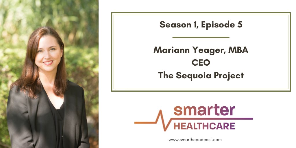 SmartHCPodcast's tweet photo. In the newest episode of the Smarter Healthcare Podcast, @ksucich talks to Mariann Yeager of @sequoiaproject about #interoperability. Listen on your favorite #podcast app or at https://t.co/YISqbqk5fv. Hope you enjoy and please subscribe, rate, and review! https://t.co/39w2cgbSVw
