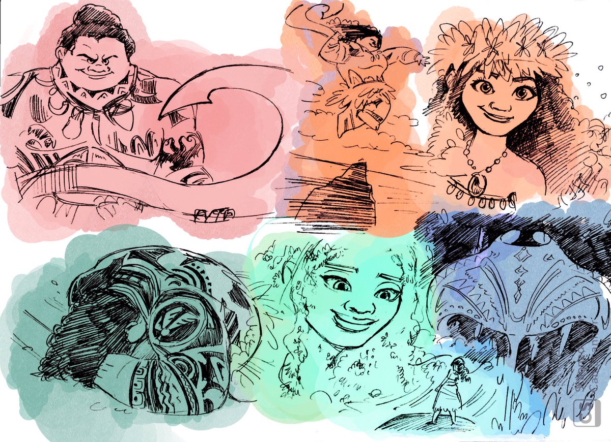 嵜 6分の1じゃなかった16分の1再生でした タマトアちゃんだあいすき モアナと伝説の海 マウイ モアナ タマトア ディズニー イラスト