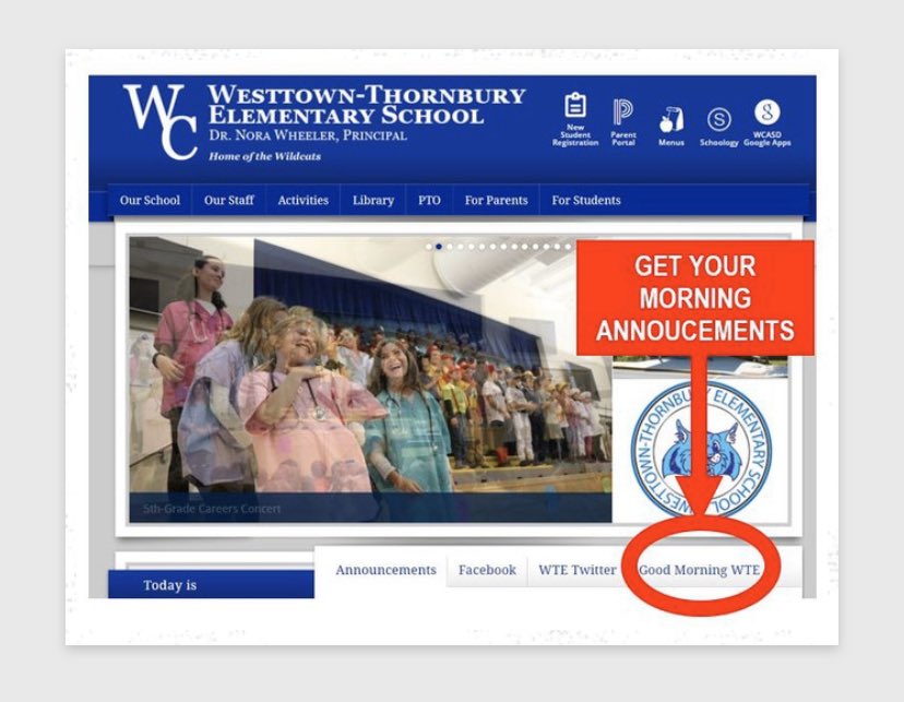 WTEPTO's tweet photo. Have you been listening to the WTE Morning Announcements!? This has become a part of our morning routine and brings a huge smile to my children’s faces! https://t.co/f969kpoFqg