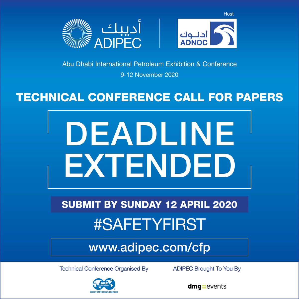 KOGTV1's tweet photo. Submit your abstracts online https://t.co/yVUDzkRjuX
Deadline Extended to Sunday 12 April 2020
#COVID19 information for our customers https://t.co/Li0Ez8k66s
#Safetyfirst #ADIPEC #ADIPEC2020 #ADIPECCallForPapers #TechnicalCallForPapers #Technicalengineers #Oilandgas https://t.co/SUYWls5uho