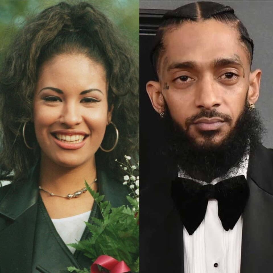 Jayy_wealth's tweet photo. Today marks 25 years since the beautiful Selena Quintanilla-Perez tragically died at the age of 23 and also marks one year since Ermias Asghedom better known as the great Nipsey Hussle also died tragically at the age of 33. Both were shot &amp; killed out of jealousy, evil, &amp; hate. https://t.co/bMEfLYPv3R