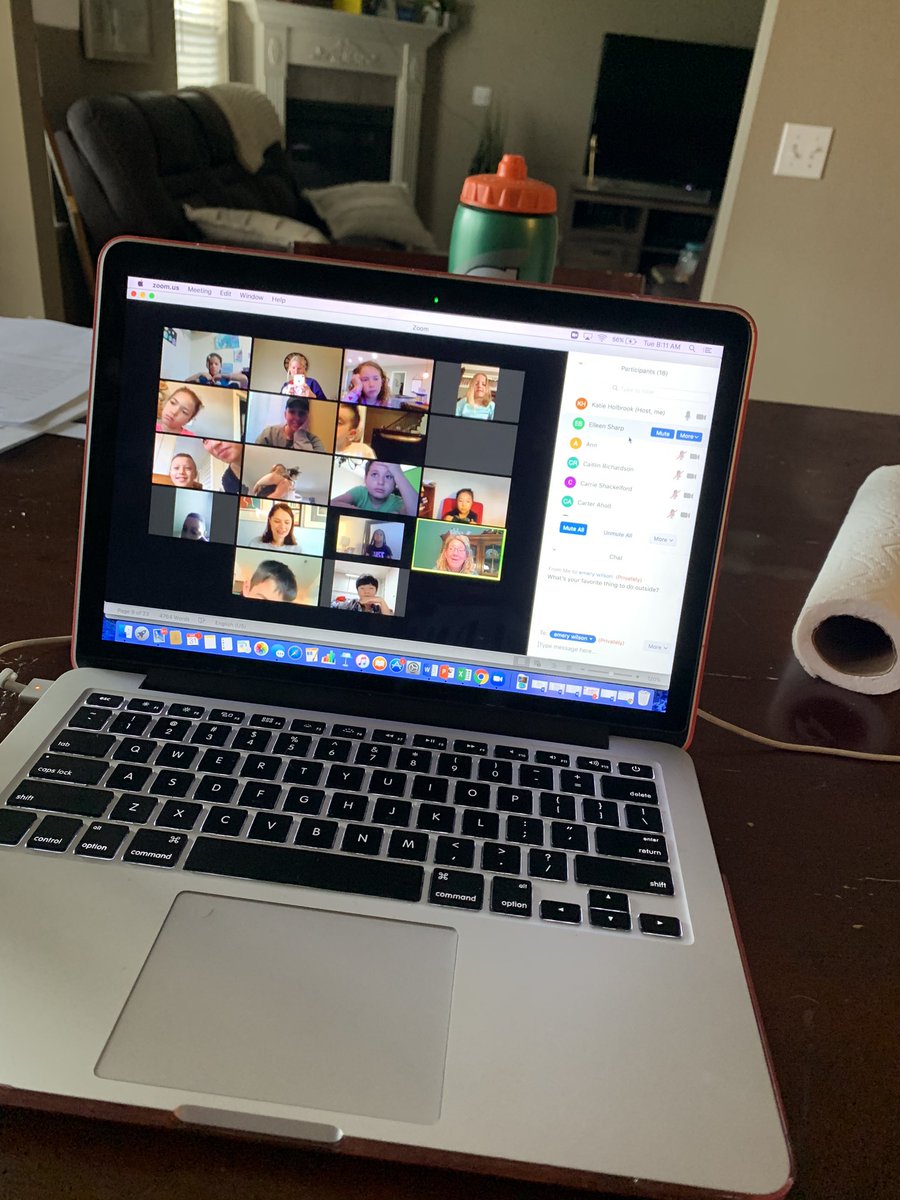 TeamSchubring's tweet photo. We had our first class zoom! While we were saying “good morning” to most classmates, we were saying “good night” to D. He joined us all the way from South Korea where it was 10 PM. It was so good to see everyone. @EL_RBEbears @eileenfsharp @ArtWithMrsClark https://t.co/3bpzvLrSm3