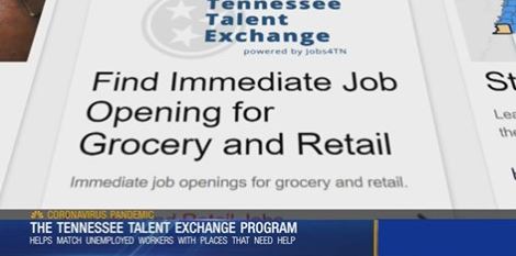 Jobs4_TN's tweet photo. Tennessee Talent Exchange powered by https://t.co/AZvqpSlV68: @WSMV in Nashville has an informative story from @CaresseJ explaining how the Talent Exchange works and how it helps out-of-work Tennesseans find employment right now.
WATCH STORY HERE: https://t.co/lc3TufxnB3 https://t.co/P2k9nwtM39