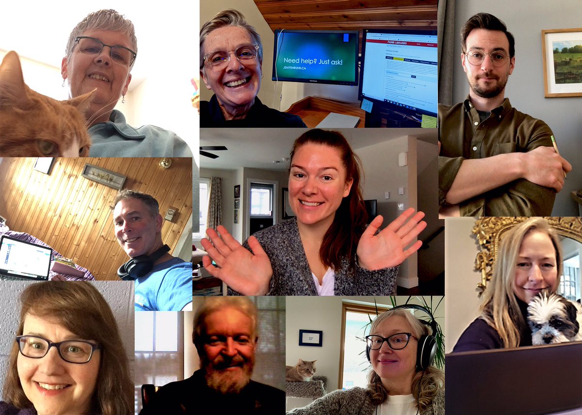 UNBLibraries's tweet photo. From our homes to yours, @UNBLibraries staff are available and ready to help! https://t.co/dFq5IglUpj #LibrariesStrong #athometogether @ISAO_UNBF @UNB https://t.co/PsBsX4cAQG