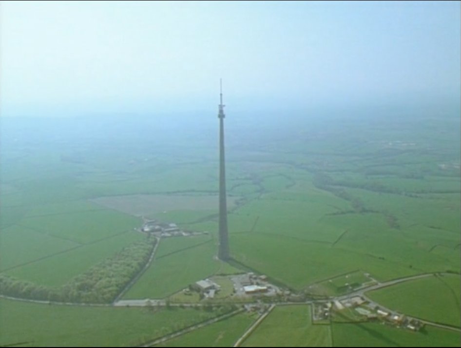 In 'Remember the Future' (1997), Meades examines the architecture of 60s Big Tech: he uses a TONIBENNOMETER to measure different buildings for their white-hot-heat of technology score - Emley Moor scores a perfect 10