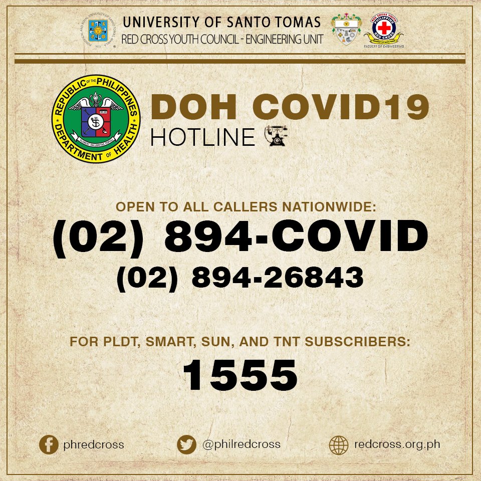 RCYCeng's tweet photo. Aside from this, Philippine Red Cross (PRC) will also be accepting calls, just like the Department of Health's (DOH) hotline, regarding information about COVID-19 and agencies/units on where to seek help.
https://t.co/ep7aw1WEpQ

#RCYCENGGceptional
#USTRCYC1920 https://t.co/lPWtDVu1U5