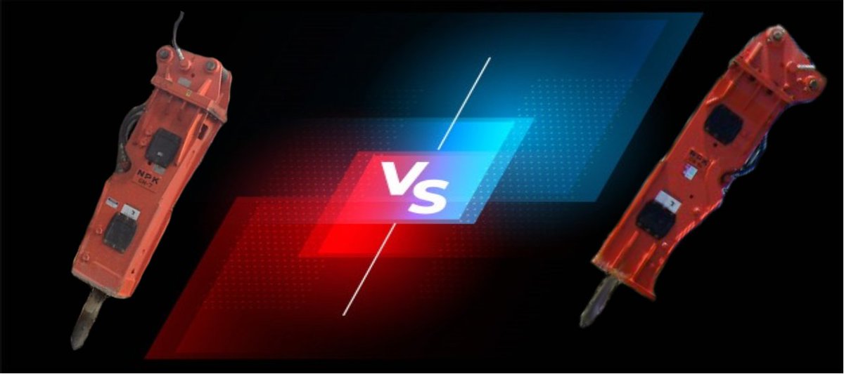 HwyEquip's tweet photo. Championship Day! Two close matches yielded surprising results as NPK's underdog #3 GH7 and GH15 Hydraulic Hammers each took 54% votes over @VolvoCE_NA's #1 Iron Giants. Who will win the Battle of the Breakers? Click your fave machine by 4/1 at 8 a.m.

https://t.co/JkCJX9TmAL https://t.co/Vx39HYS2jI